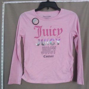 JuicyCouture Hotpink Longsleeve womans/teens/girls Sequins flippables (L) shirt